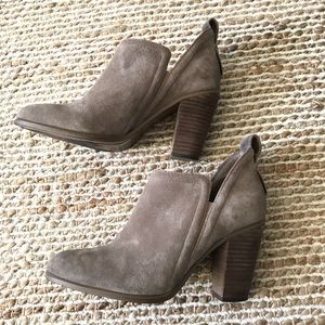 Vince Camuto Francia Taupe Suede Heeled Booties